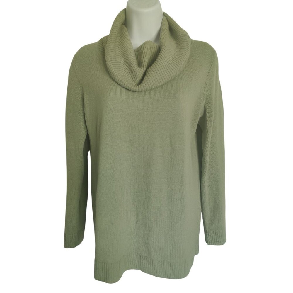 Woolovers Light Green Cowl Neck Merino Wool Cashmere Blend Long Sleeve Sweater S